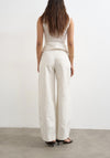 TOPSHOP Para Striped Barrel Trousers, Cream