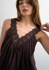 TOPSHOP Sophie Lace Detail Top, Chocolate Brown