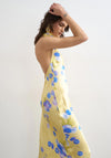 TOPSHOP  Abstract Print Halter Neck Midi Dress, Yellow Multi