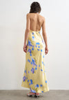 TOPSHOP  Abstract Print Halter Neck Midi Dress, Yellow Multi