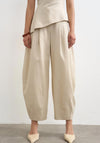 TOPSHOP Sina Barrel Leg Trousers, Beige