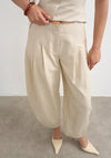 TOPSHOP Sina Barrel Leg Trousers, Beige