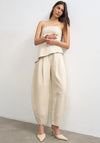 TOPSHOP Sina Barrel Leg Trousers, Beige
