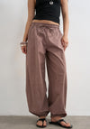TOPSHOP Sigga Cuffed Leg Trousers, Brown
