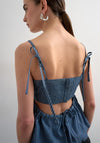 TOPSHOP Emma Denim Pinstripe Top, Blue