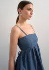 TOPSHOP Emma Denim Pinstripe Top, Blue