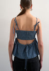 TOPSHOP Emma Denim Pinstripe Top, Blue