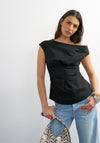 TOPSHOP Casa Cinched Waist Top, Black