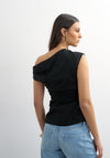 TOPSHOP Casa Cinched Waist Top, Black
