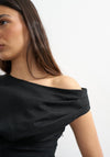 TOPSHOP Casa Cinched Waist Top, Black