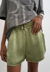 TOPSHOP Cille Satin Shorts, Green