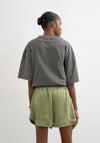 TOPSHOP Cille Satin Shorts, Green