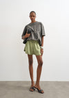 TOPSHOP Cille Satin Shorts, Green