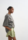 TOPSHOP Cille Satin Shorts, Green