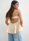 TOPSHOP Mina Sleeveless with Bead Detail Top, Beige