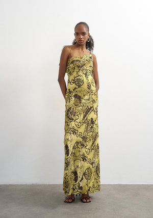 TOPSHOP Vaya Sleeveless Maxi Dress, Green Multi