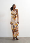 TOPSHOP Vana Tie Detail Maxi Dress, Yellow Multi