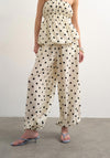 TOPSHOP Linea Tailored Polka Dot Parachute Trousers, Cream and Black