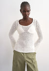 TOPSHOP Knitted Relaxed Sweater, Ivory