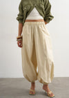 TOPSHOP Fren Balloon Cuffed Leg Trousers, Beige