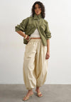 TOPSHOP Fren Balloon Cuffed Leg Trousers, Beige