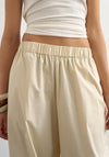 TOPSHOP Fren Balloon Cuffed Leg Trousers, Beige