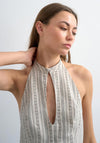 TOPSHOP Flora Halter Neck Top, Beige
