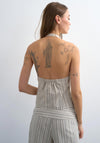 TOPSHOP Flora Halter Neck Top, Beige