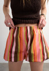 TOPSHOP Faye Bubble Hem Striped Shorts, Pink Multi