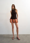 TOPSHOP Faye Bubble Hem Striped Shorts, Pink Multi