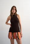 TOPSHOP Faye Bubble Hem Striped Shorts, Pink Multi