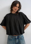 TOPSHOP Mandy Bubble Hem T-Shirt, Black
