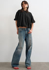 TOPSHOP Mandy Bubble Hem T-Shirt, Black