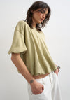 TOPSHOP Mandy Bubble Hem T-Shirt, Green