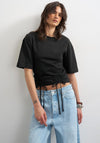 TOPSHOP Malle Drawstring Detail T-Shirt, Black
