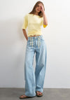 TOPSHOP Malle Drawstring Detail T-Shirt, Buttercream Yellow