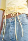 TOPSHOP Malle Drawstring Detail T-Shirt, Buttercream Yellow
