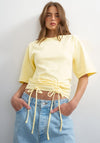 TOPSHOP Malle Drawstring Detail T-Shirt, Buttercream Yellow