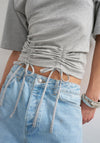 TOPSHOP Malle Drawstring Detail T-Shirt, Grey