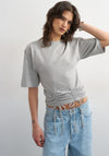 TOPSHOP Malle Drawstring Detail T-Shirt, Grey