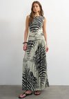TOPSHOP May Mesh Zebra Maxi Dress, Black