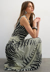 TOPSHOP May Mesh Zebra Maxi Dress, Black