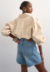 TOPSHOP Vigga High Waist Wide Denim Shorts, Bleached Blue