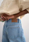 TOPSHOP Vigga High Waist Wide Denim Shorts, Bleached Blue
