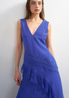 TOPSHOP Nola Deep V Neck Lace Detail Maxi Dress, Blue