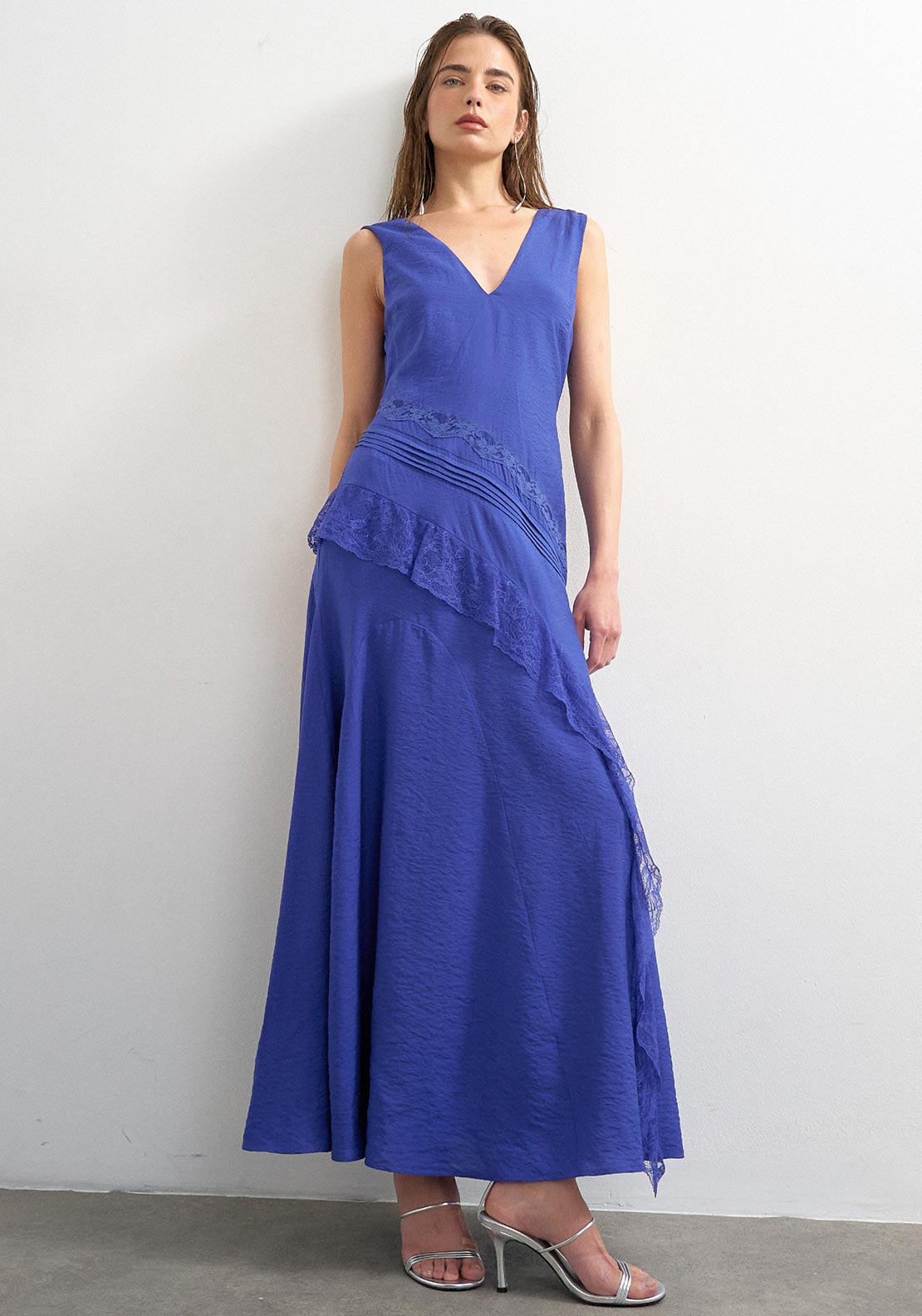 topshop limited edition lace panel maxi dress Topshop lace ruched front drop waist maxi dress in chocolate