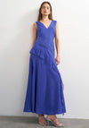 TOPSHOP Nola Deep V Neck Lace Detail Maxi Dress, Blue