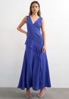 TOPSHOP Nola Deep V Neck Lace Detail Maxi Dress, Blue