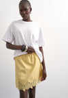 TOPSHOP Nicole Lace Trim Mini Skirt, Yellow