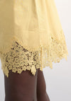 TOPSHOP Nicole Lace Trim Mini Skirt, Yellow